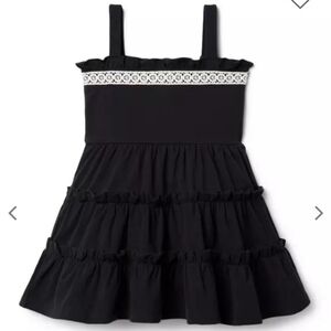 Janie and Jack Black Crochet Trim Tiered Jersey Sundress 18-24 months NWT